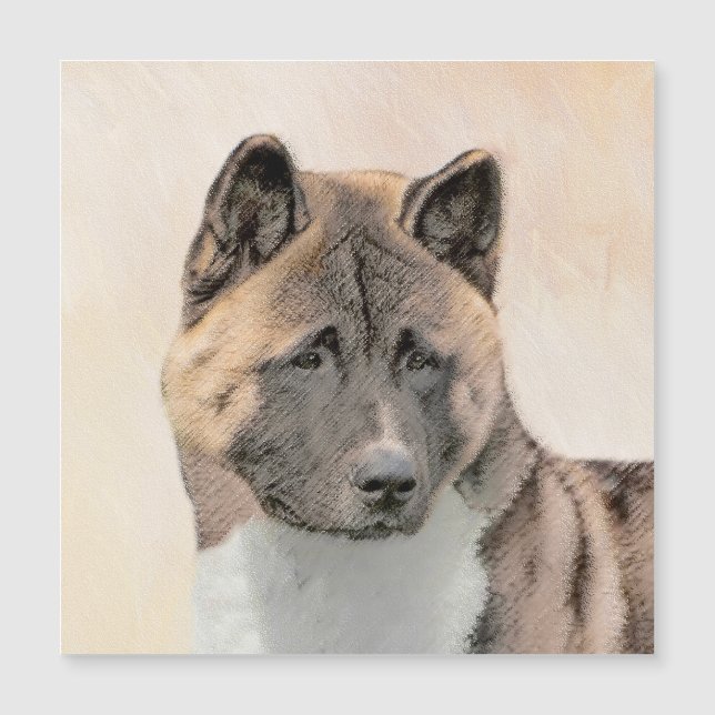 Pintura de Akita - Arte de Perro Original. (Anverso)