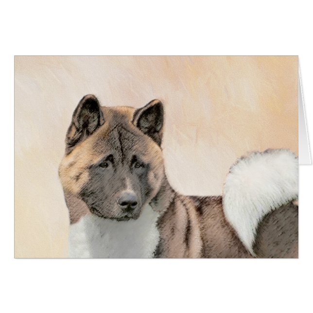 Pintura de Akita - Arte de Perro Original. (Anverso (Horizontal))