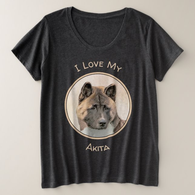 Pintura de Akita - Arte de Perro Original. (Anverso del diseño)