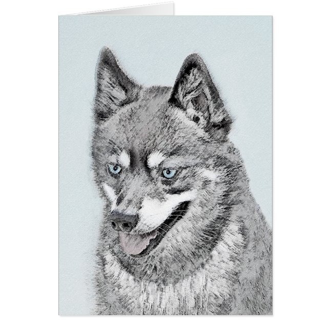 Pintura de Alaskan Klee Kai - Arte Perro Original. (Frente)