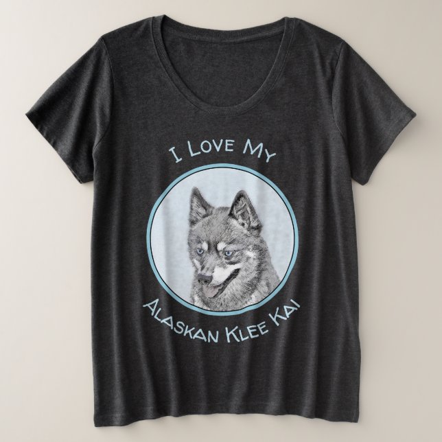 Pintura de Alaskan Klee Kai - Arte Perro Original. (Anverso del diseño)
