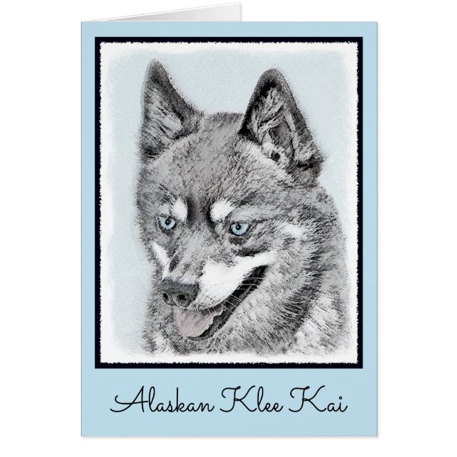 Pintura de Alaskan Klee Kai - Arte Perro Original. (Frente)