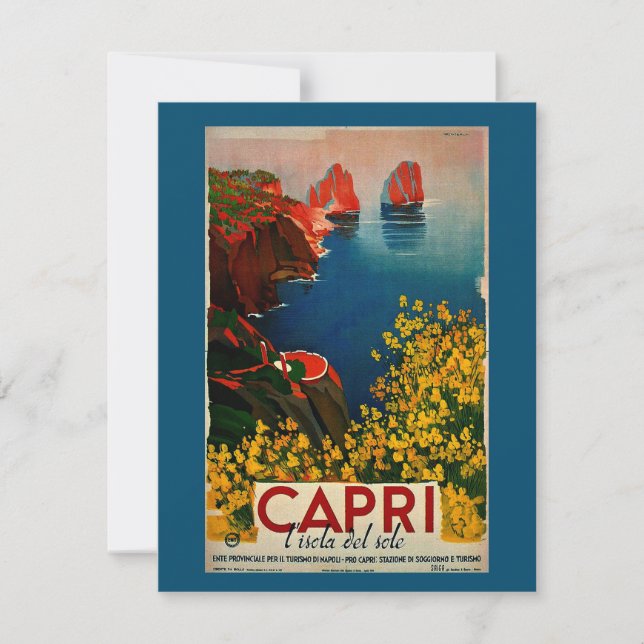 Pintura de anuncio de viaje italiano de Capri (Anverso)