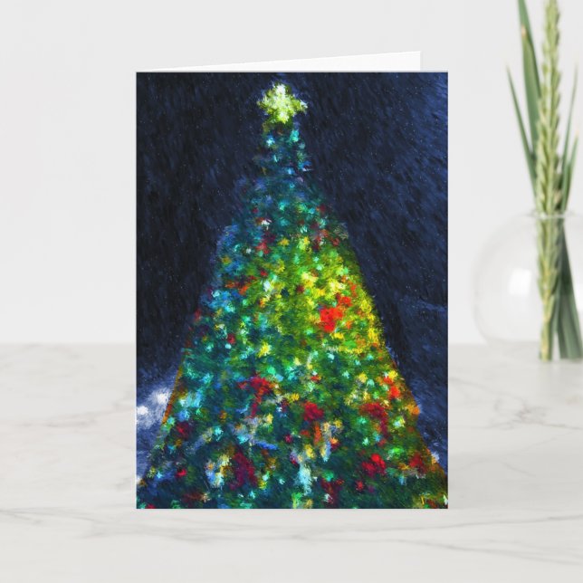 Pintura de árbol de Navidad colorida (Anverso)