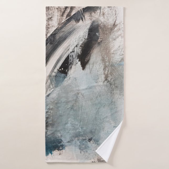 Pintura de arte abstracta gris y azul.abstracta,ar (Toalla de baño)