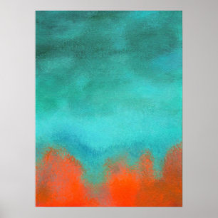 Pintura de arte abstracta, rojo, Naranja, Aqua, Ve