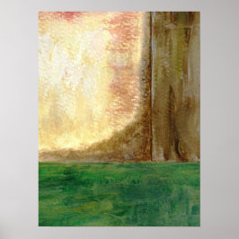Pintura de arte abstracto árbol bosque verde tierr