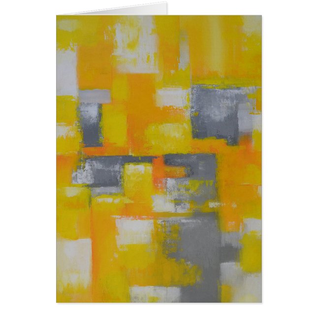 pintura de arte abstracto gris amarillo (Frente)