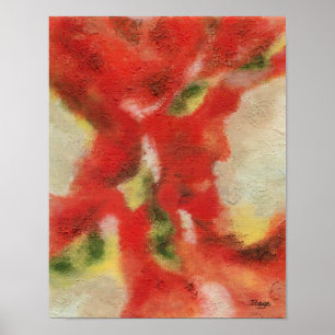 Pintura de Arte Abstracto Textura Rojo Naranja Ama