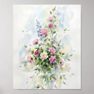 Pintura de Arte Acuarela de Flores
