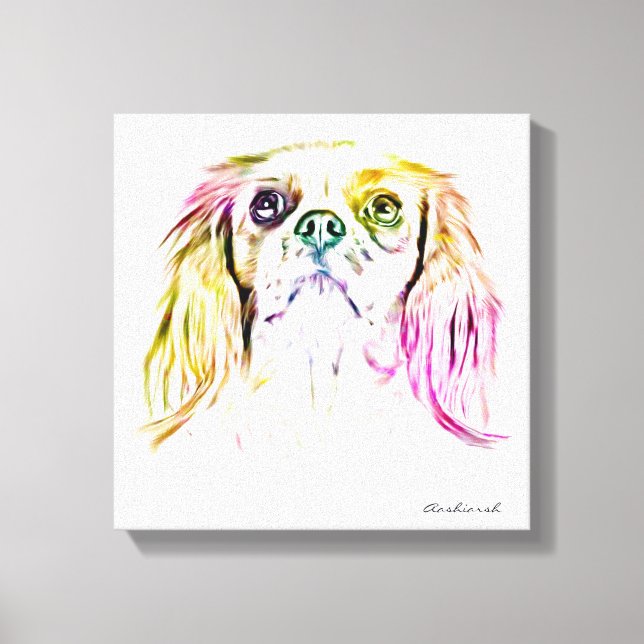 Pintura de arte canino Cavalier King Charles Spani (Anverso)