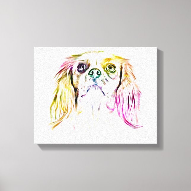 Pintura de arte canino Cavalier King Charles Spani (Anverso)