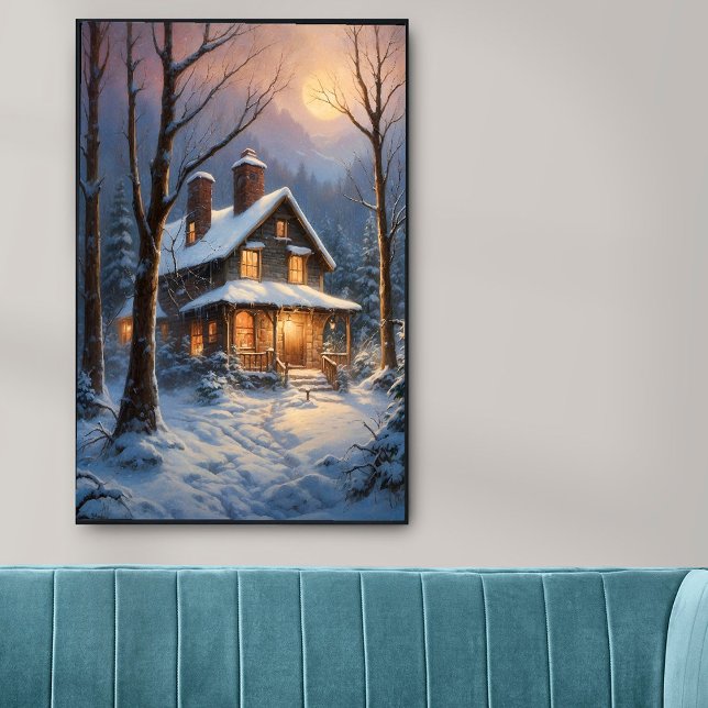 Pintura de arte caprichosa de Winter Snow Forest H (Subido por el creador)