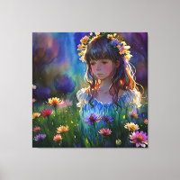 *~ Pintura de arte Chica del campo de flores silve