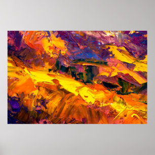 Pintura de arte con cuchillos de paleta, lienzos, 