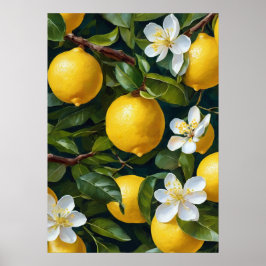 Pintura de arte con flores de limón