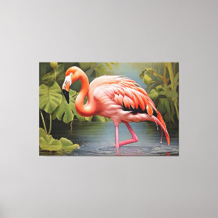 Pintura de arte de arte de IA con Flamingo de époc