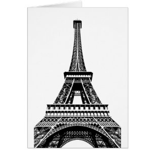 Pintura de arte de la Torre Eiffel Blanco Negro de
