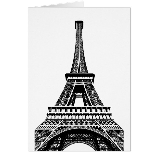 Pintura de arte de la Torre Eiffel Blanco Negro de (Frente)