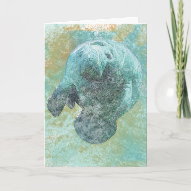 Pintura de arte de Manatee | Tarjetas de felicitac (Anverso)
