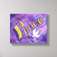 Pintura de arte de palabra de paz Arte de tela env