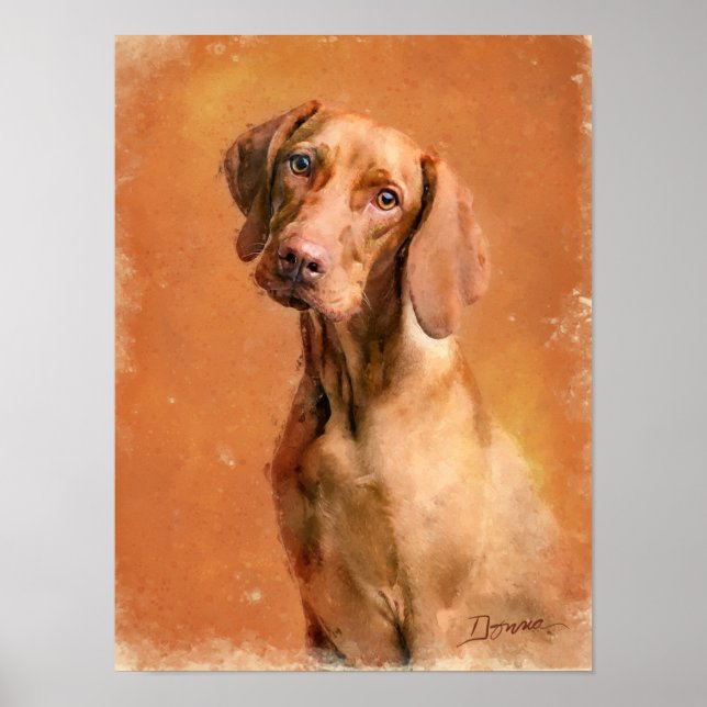 Pintura de arte de perro de Vizsla húngara (Frente)