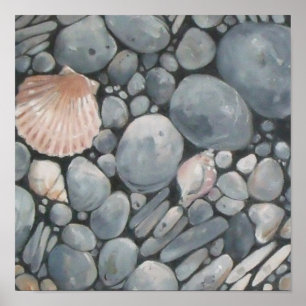 Pintura de Arte de Piedras de Playa Conchas Rocas
