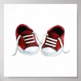 Pintura de arte de zapatillas Red Baby Sneakers, P