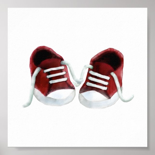 Pintura de arte de zapatillas Red Baby Sneakers, P (Frente)
