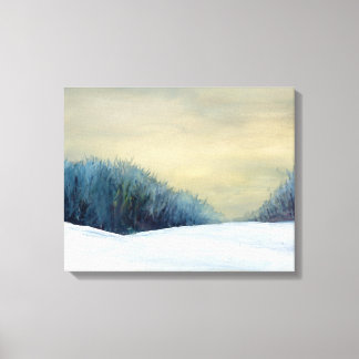 Pintura de arte del atardecer de invierno