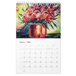 Pintura de arte del calendario acuarela