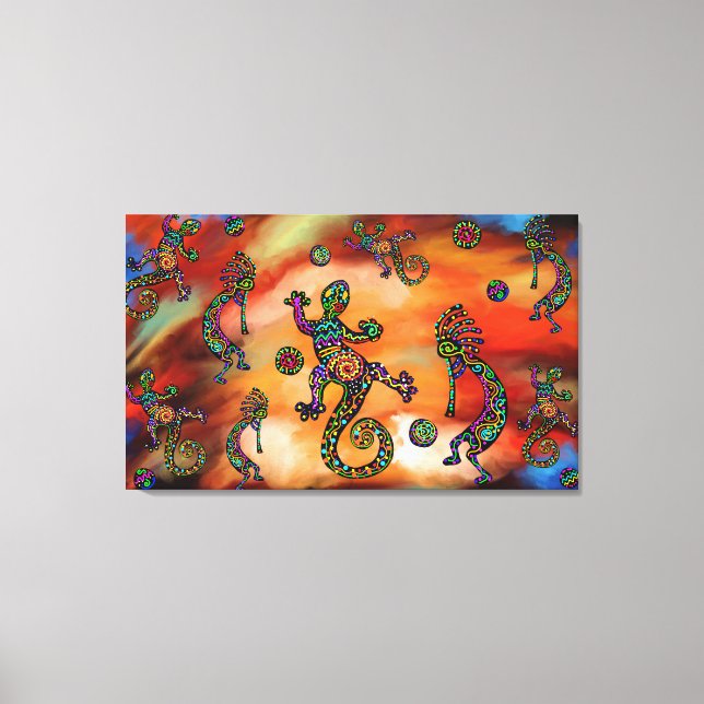 Pintura de arte del suroeste de Kokopelli (Anverso)
