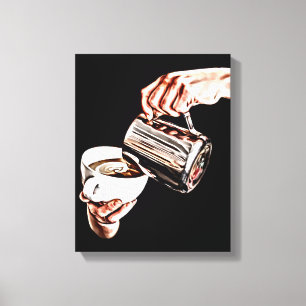 pintura de arte digital de café con gota de mano