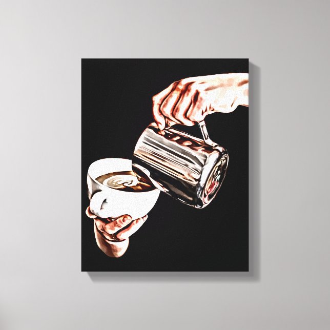 pintura de arte digital de café con gota de mano (Anverso)