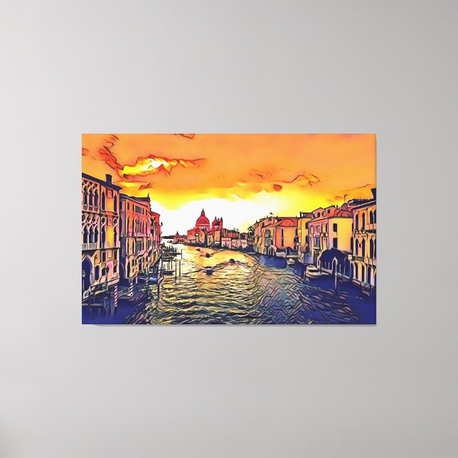 Pintura de arte digital del Gran Canal de Venecia  (Anverso)