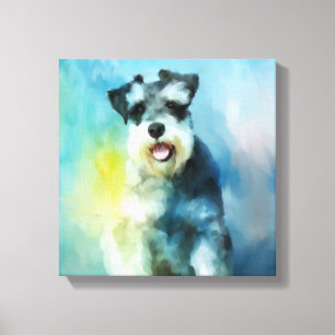 Pintura de arte en color de perro Schnauzer en min