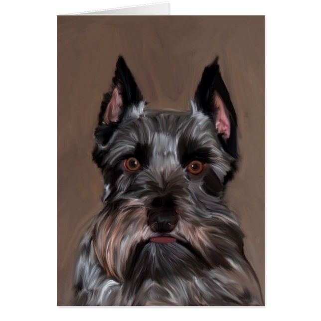 Pintura de arte en color Schnauzer en miniatura (Frente)