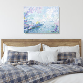 Pintura de Arte Fino Puerto Marítimo Puentes Azul
