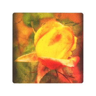 Pintura De Arte Floral De Rosebud Con Problemas