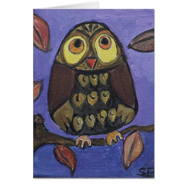 Pintura de arte folclórico de búho (Frente)