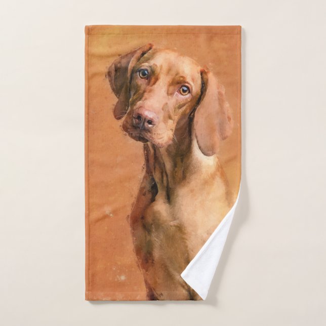 Pintura de arte húngara de perro vizsla (Toalla de mano)