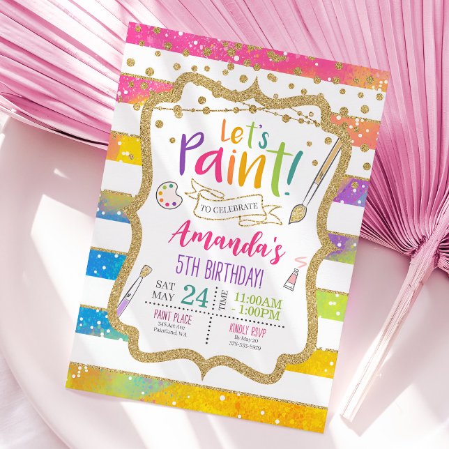 Pintura de arte Invitación a fiesta de cumpleaños, (Art Painting Birthday Party Invitation)