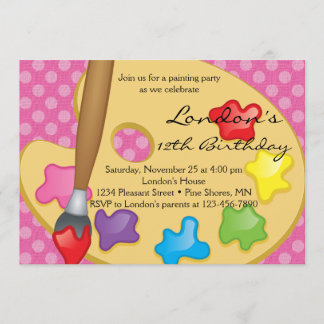 Pintura de arte Invitaciones a cumpleaños rosado