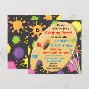 Pintura de arte Invitaciones a fiesta de cumpleaño