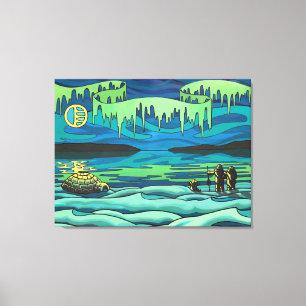Pintura de arte nativa Impresión Inuit Amor Dibujo