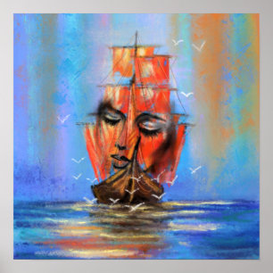 Pintura de Arte Original - Dama de Vela Libre