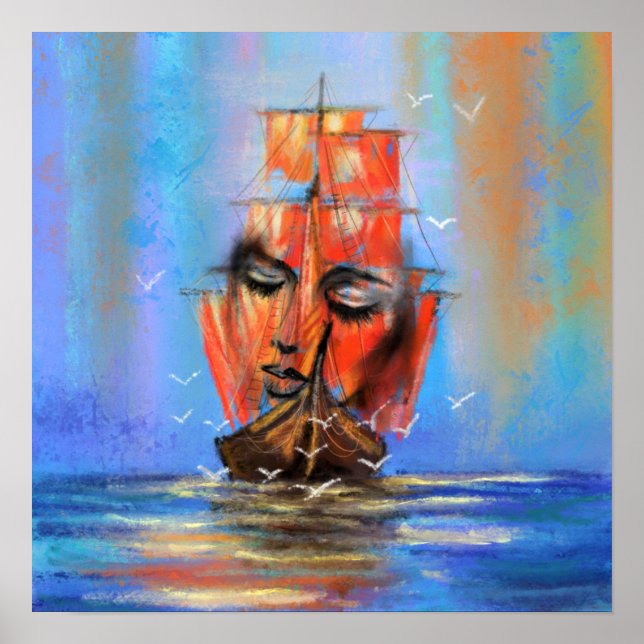 Pintura de Arte Original - Dama de Vela Libre (Frente)