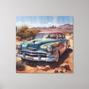 Pintura de arte personalizada de sedán de desierto