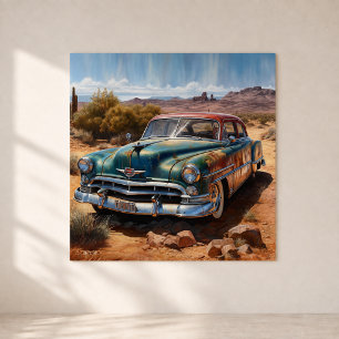 Pintura de arte personalizada de sedán de desierto