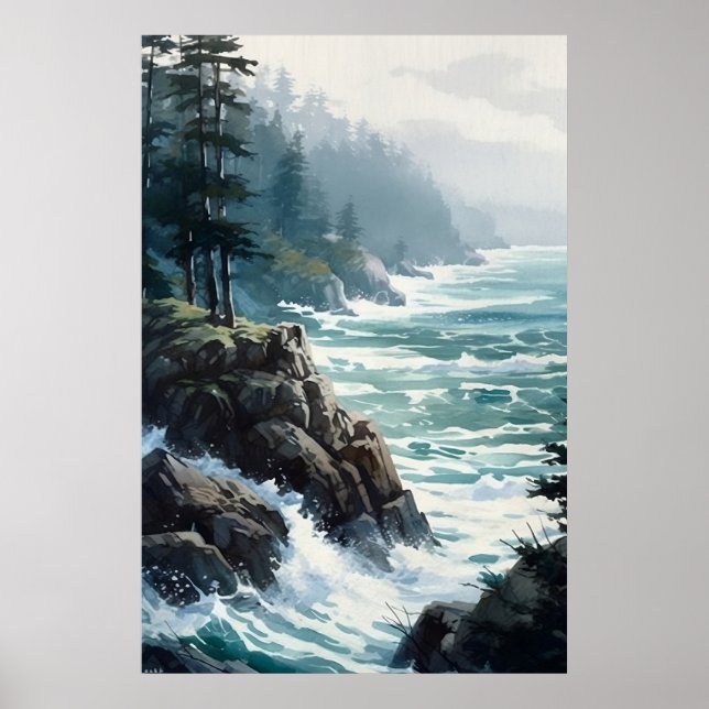 Pintura De Arte Poster De Ocean Imprimir Arte Pare (Frente)